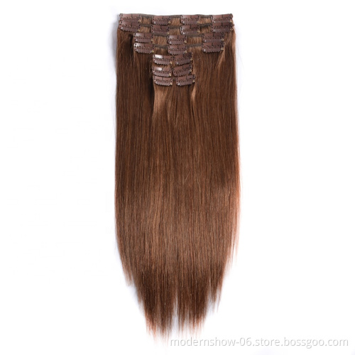 Wholesale price cheap brazilian human hair extension,  cuticle aglined clip in hair extension